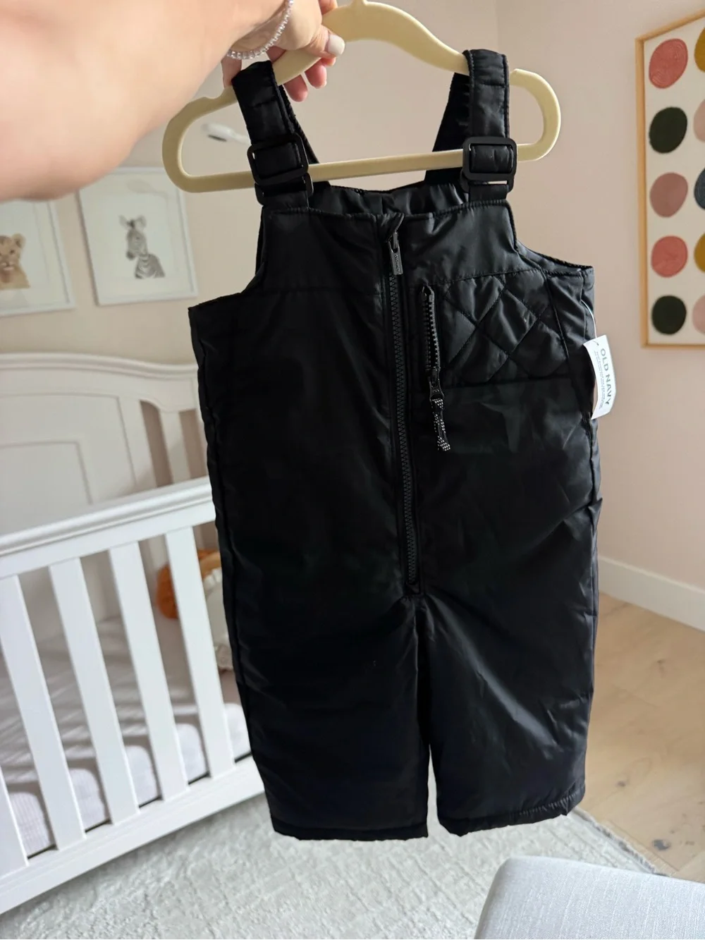Old Navy Black Kids Snow Bib Overalls 12-18mo